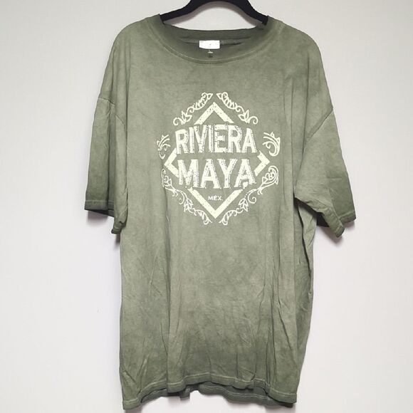 NWT Riviera Maya Olive Green T-Shirt - Picture 1 of 5